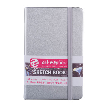 Szkicownik 9 x 14 cm - Talens Art Creation - Shiny Silver, 140 g, 80 ark.