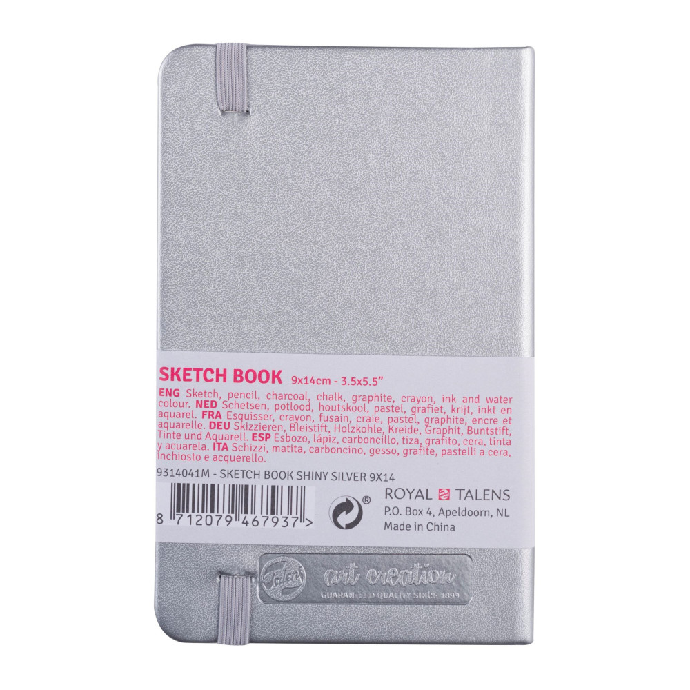 Sketch Book 9 x 14 cm - Talens Art Creation - Shiny Silver, 140 g, 80 sheets