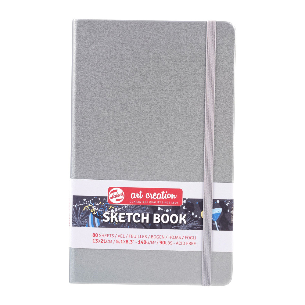 Szkicownik 13 x 21 cm - Talens Art Creation - Shiny Silver, 140 g, 80 ark.