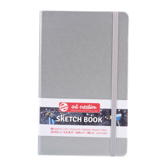 Sketch Book 13 x 21 cm - Talens Art Creation - Shiny Silver, 140 g, 80 sheets