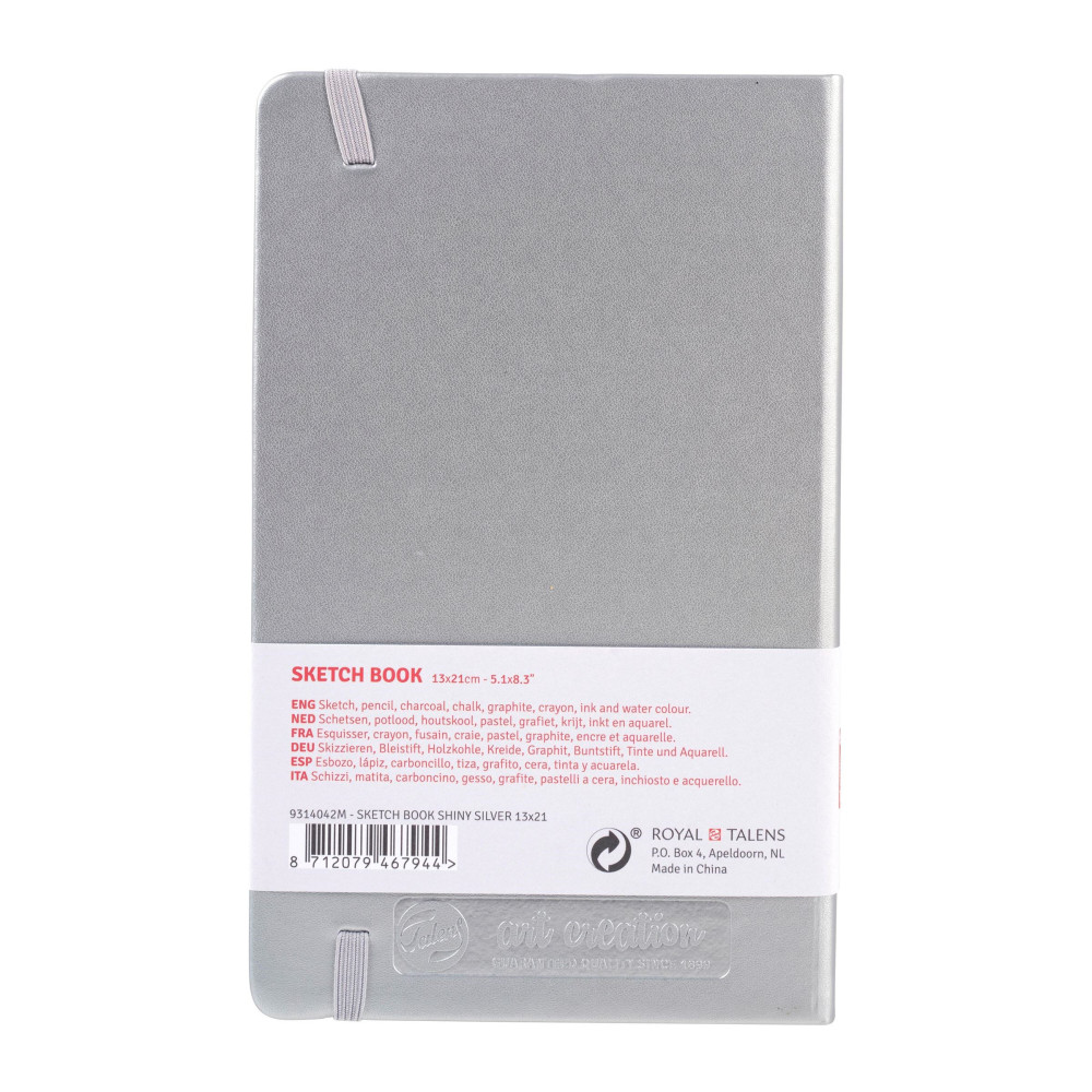 Sketch Book 13 x 21 cm - Talens Art Creation - Shiny Silver, 140 g, 80 sheets