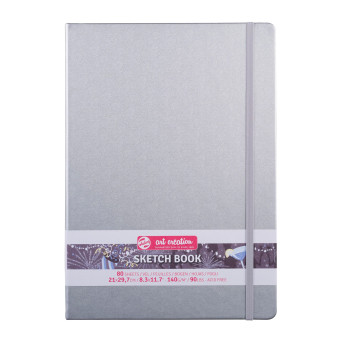 Sketch Book 21 x 29,7 cm - Talens Art Creation - Shiny Silver, 140 g, 80 sheets