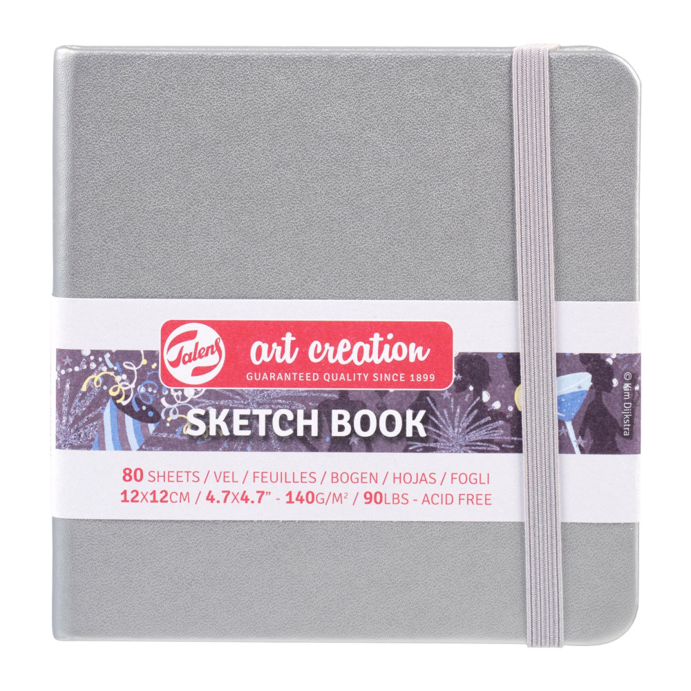 Szkicownik 12 x 12 cm - Talens Art Creation - Shiny Silver, 140 g, 80 ark.