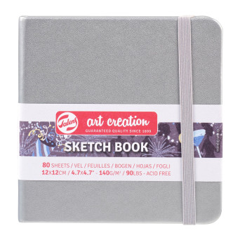 Szkicownik 12 x 12 cm - Talens Art Creation - Shiny Silver, 140 g, 80 ark.