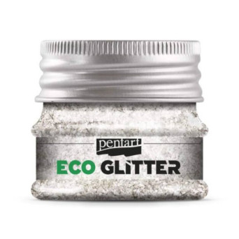 Eco Glitter - Pentart - silver, thick, 15 g