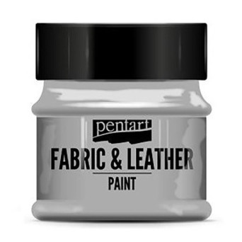 Farba do tkanin i skór - Pentart - brokatowe srebro, 50 ml