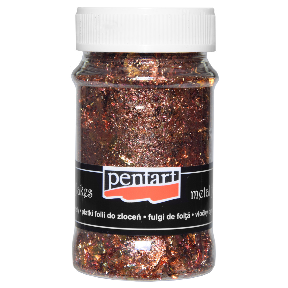 Decor foil Metal Flakes - Pentart - gold and melange, 100 ml