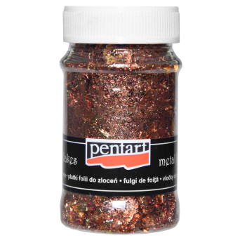 Folia do złoceń w płatkach Metal Flakes - Pentart - złoto i melanż, 100 ml