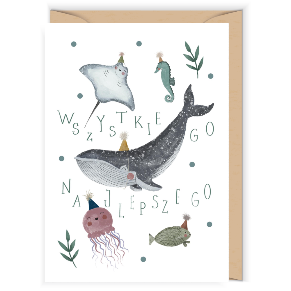 Greeting card - Cudowianki - Podwodny świat, 12 x 17 cm