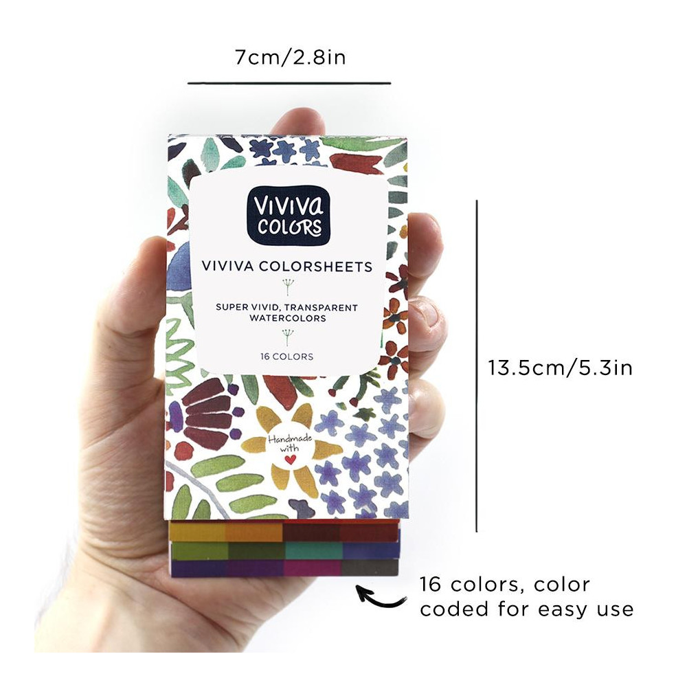Watercolors colorsheets - Viviva Colors - Original Single Set, 16 colors