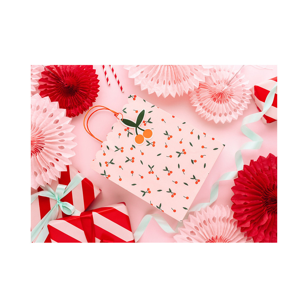 Gift paper bag, Cherry - 26 x 32 x 13 cm