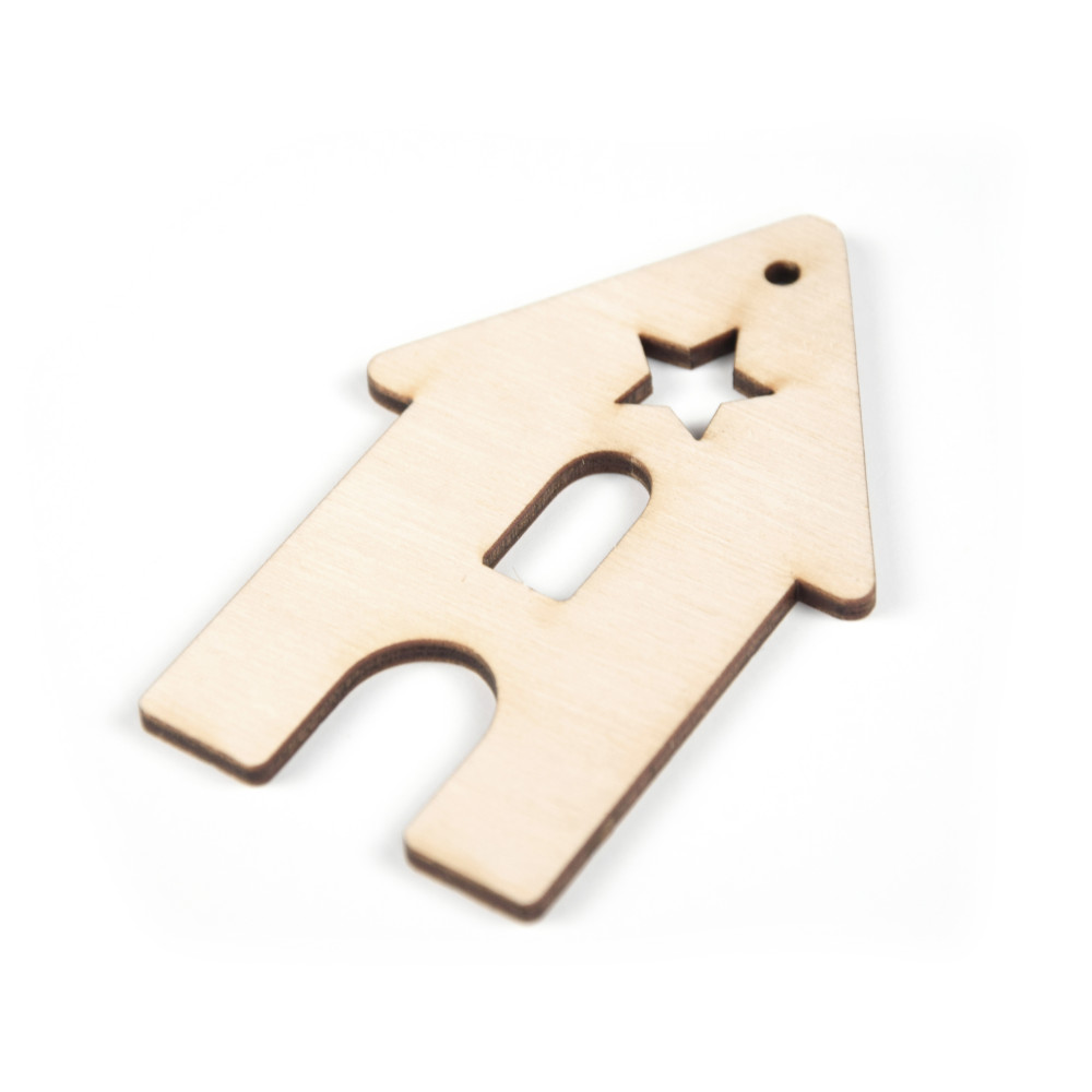 Wooden house pendant - Simply Crafting - 8,5 cm