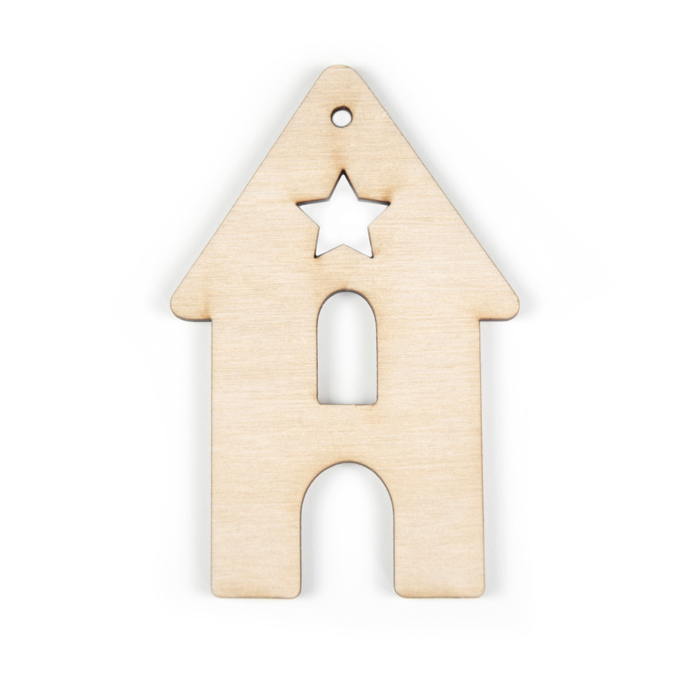 Drewniana zawieszka - Simply Crafting - domek, 8,5 cm