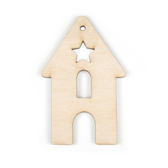 Drewniana zawieszka - Simply Crafting - domek, 8,5 cm