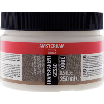Grunt malarski, podkład Gesso - Amsterdam - transparentny, 250 ml