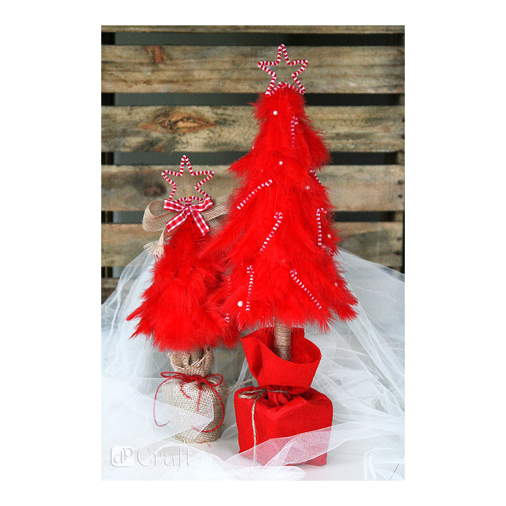 Decorative feathers - DpCraft - red, 10 g