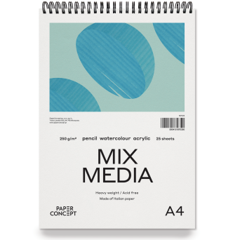 Mix Media spiral paper pad - PaperConcept - medium grain A4 250 g 25 sheets