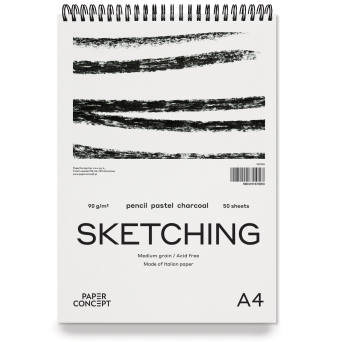 Blok szkicowy Sketching na spirali - PaperConcept - medium grain A4 90 g 50 ark.
