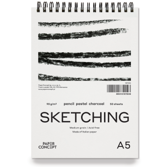 Sketching spiral paper pad - PaperConcept - medium grain A5 90 g 50 sheets