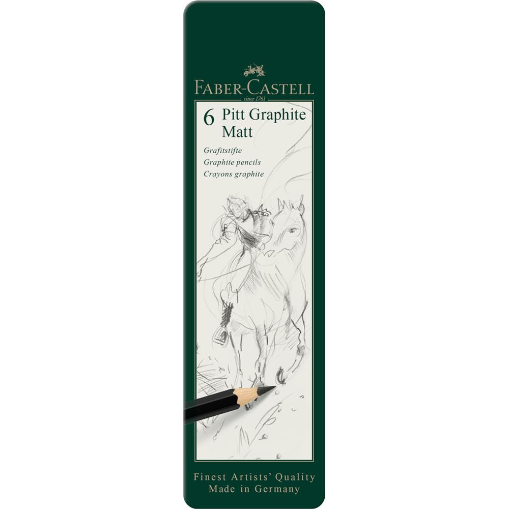 Set of Pitt Graphite Matt Pencils - Faber-Castell - 6 pcs