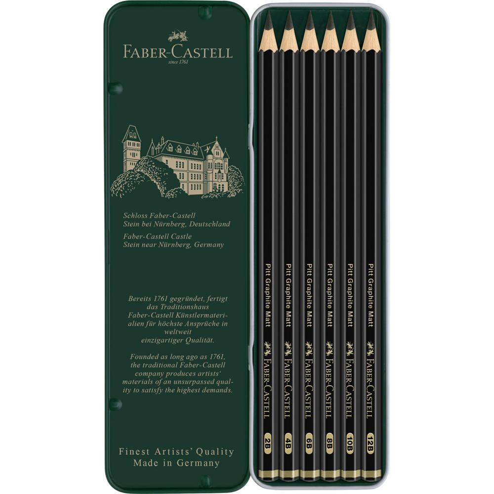 Set of Pitt Graphite Matt Pencils - Faber-Castell - 6 pcs