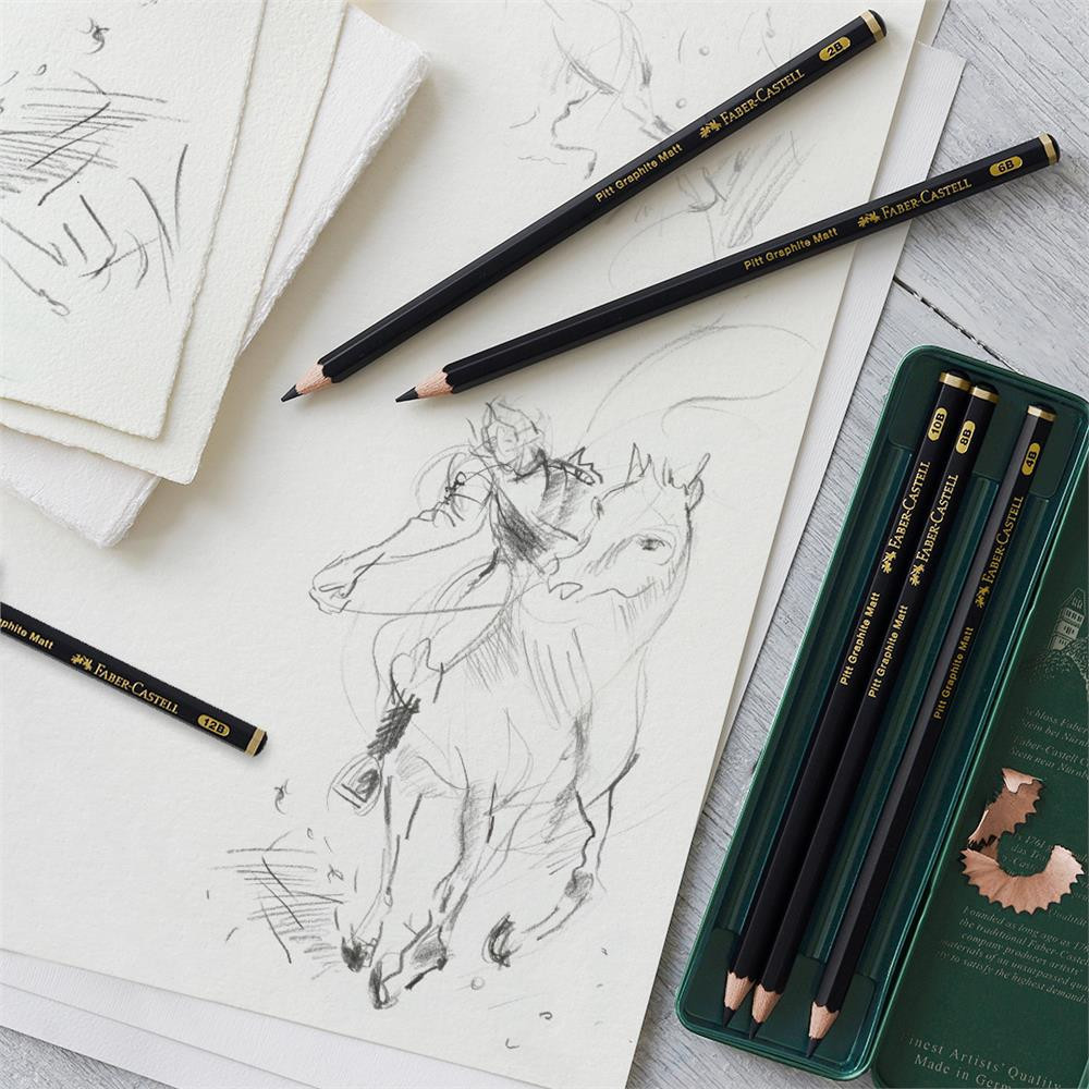 Zestaw ołówków grafitowych Pitt Graphite Matt - Faber-Castell - 6 szt.