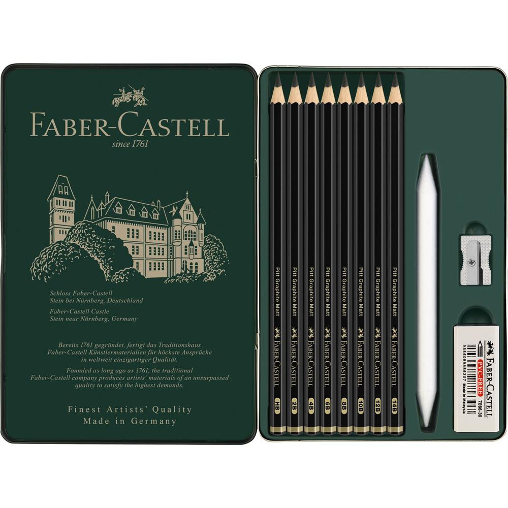 Set of Pitt Graphite Matt Pencils - Faber-Castell - 8 pcs