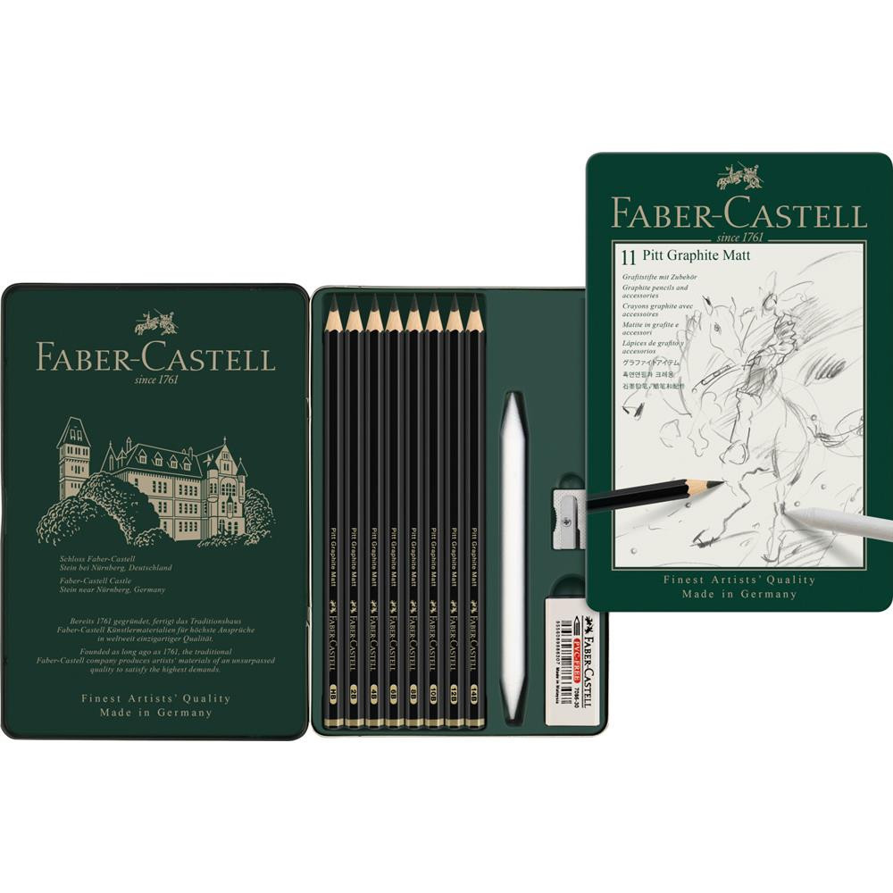 Zestaw ołówków grafitowych Pitt Graphite Matt - Faber-Castell - 8 szt.