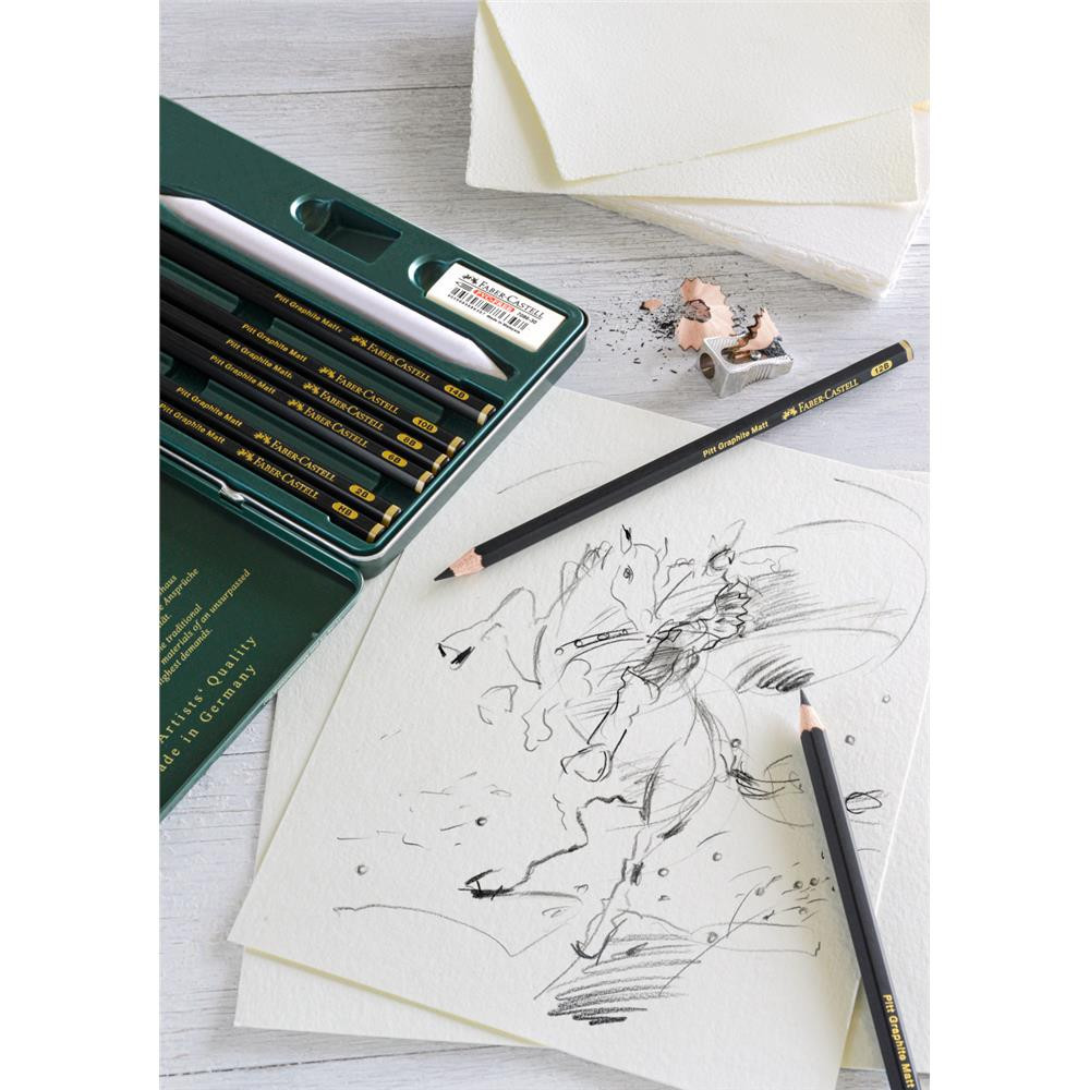 Zestaw ołówków grafitowych Pitt Graphite Matt - Faber-Castell - 8 szt.