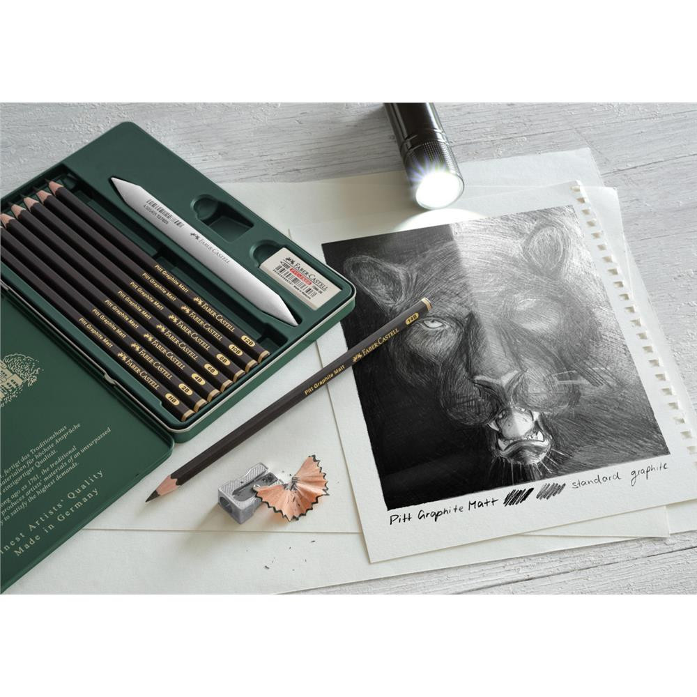 Zestaw ołówków grafitowych Pitt Graphite Matt - Faber-Castell - 8 szt.