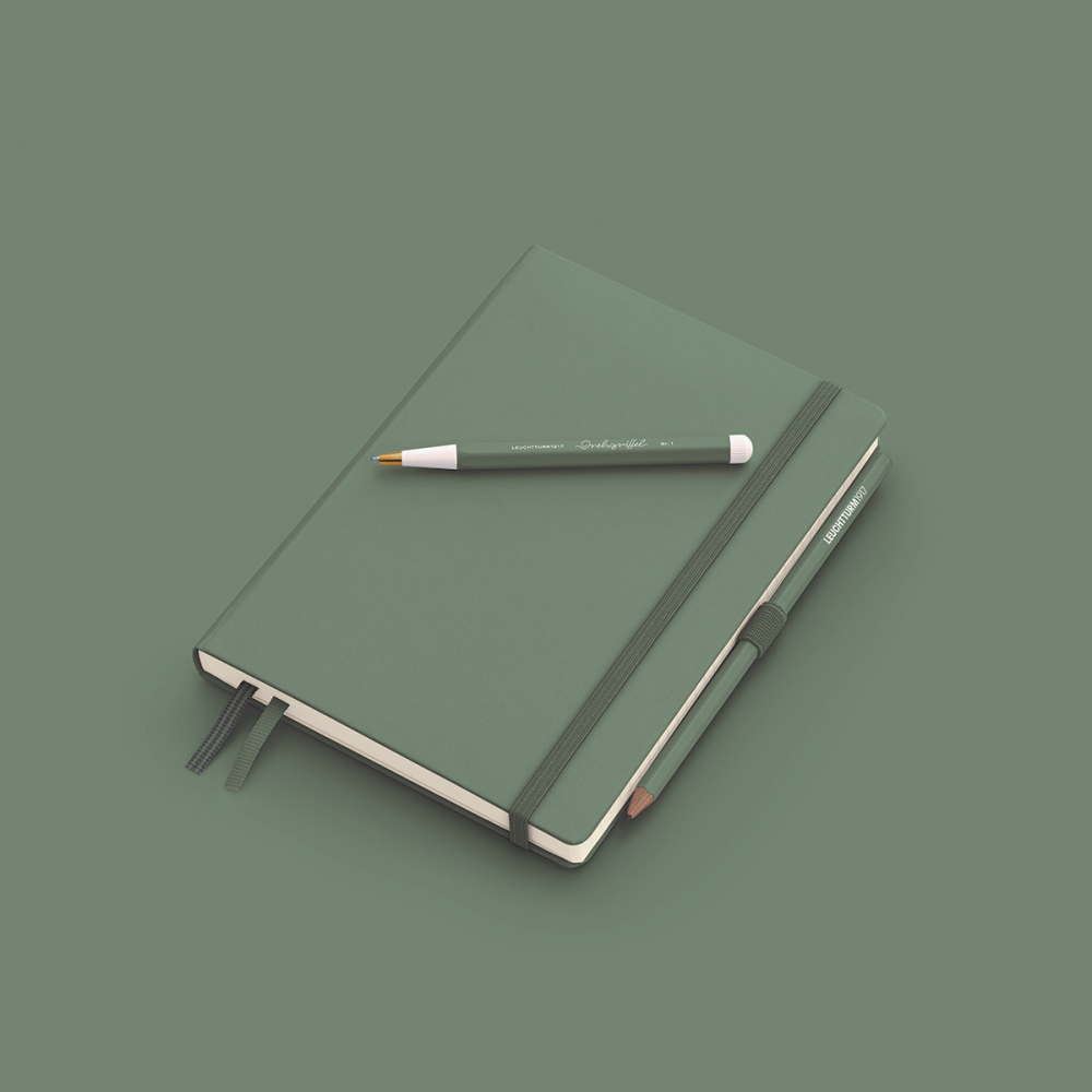 Notatnik Smooth Colours A5 - Leuchtturm1917 - w kropki, twarda okładka, Olive, 80 g/m2