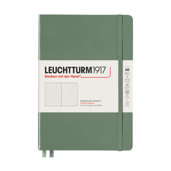 Notatnik Smooth Colours A5 - Leuchtturm1917 - w kropki, twarda okładka, Olive, 80 g/m2