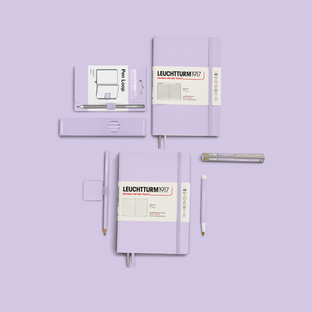 Notatnik Smooth Colours A5 - Leuchtturm1917 -  w kropki, twarda okładka, Lilac, 80 g/m2