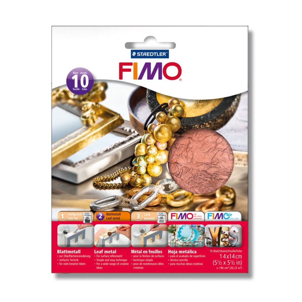 Arkusze metaliczne, folia do złoceń - Staedtler - miedziana, 10 szt.