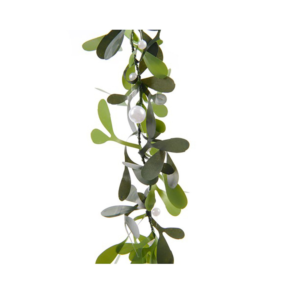 Girlanda z jemioły z koralikami - zielona, 5 cm x 1,5 m