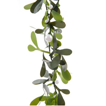Girlanda z jemioły z koralikami - zielona, 5 cm x 1,5 m