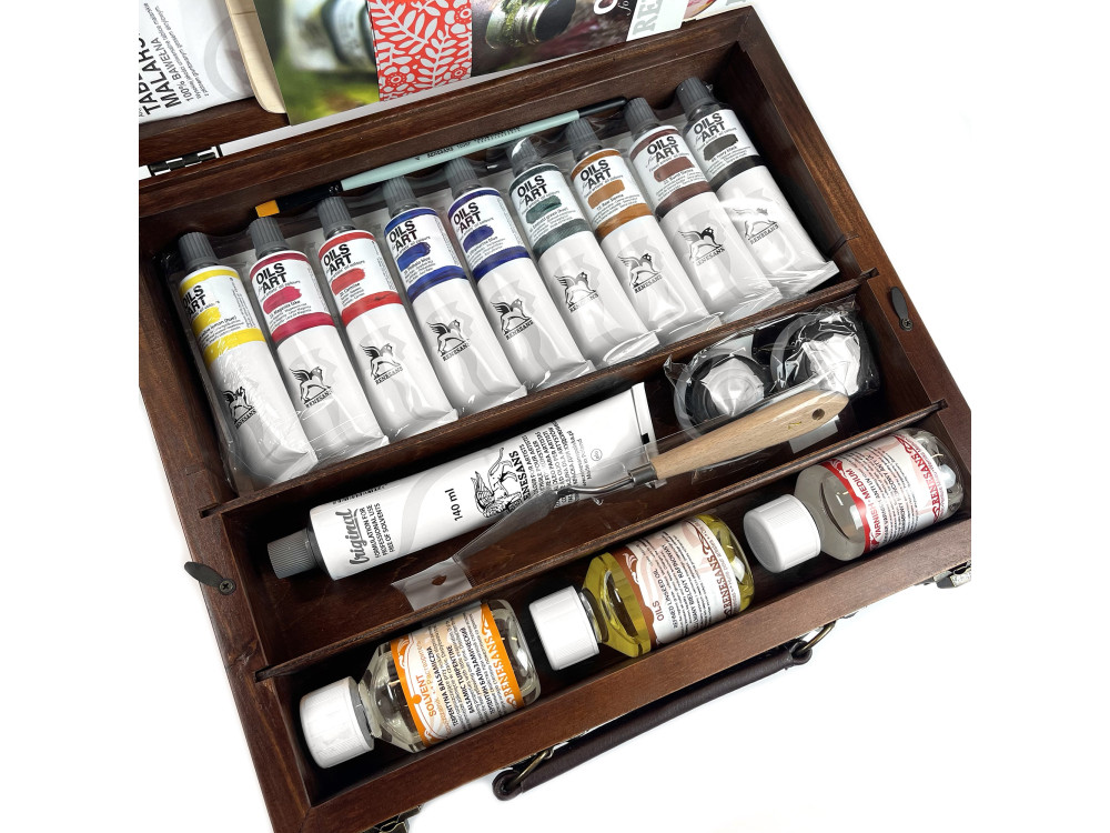 Zestaw farb olejnych Olej for Art w drewnianej walizce - Renesans - 9 kolorów x 60 ml