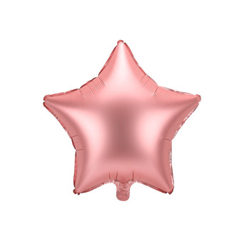 Balon foliowy Gwiazdka - różowe złoto, 42 cm