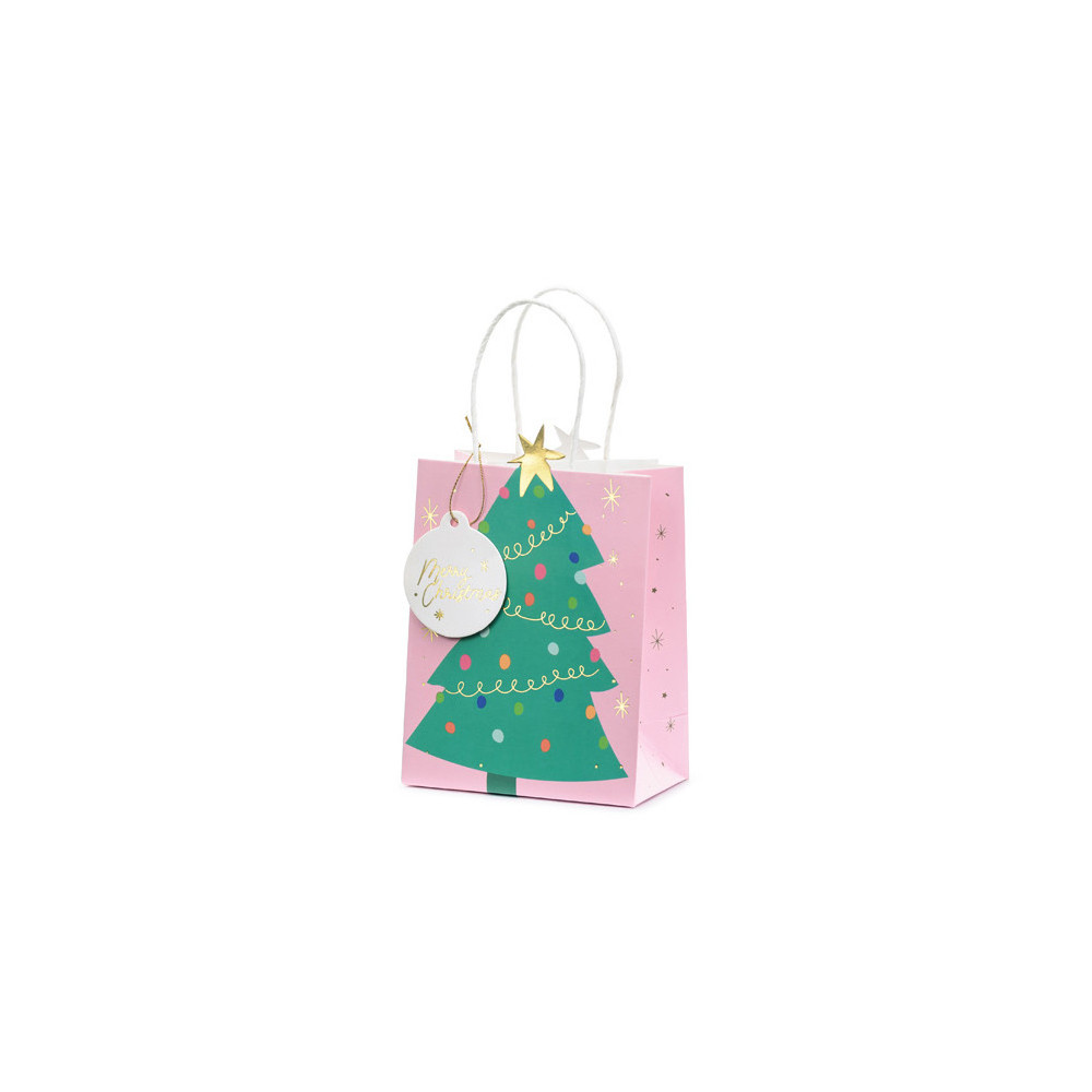 Gift paper bag, Christmas Tree - 14 x 20,5 x 8 cm