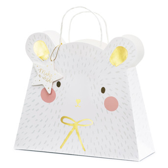 Torebka na prezenty, Miś polarny - 31,5 x 27 x 10 cm