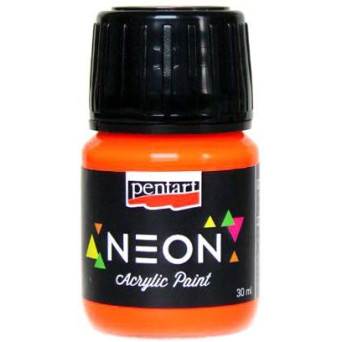 Farba akrylowa, neonowa - Pentart - pomarańczowa, 30 ml