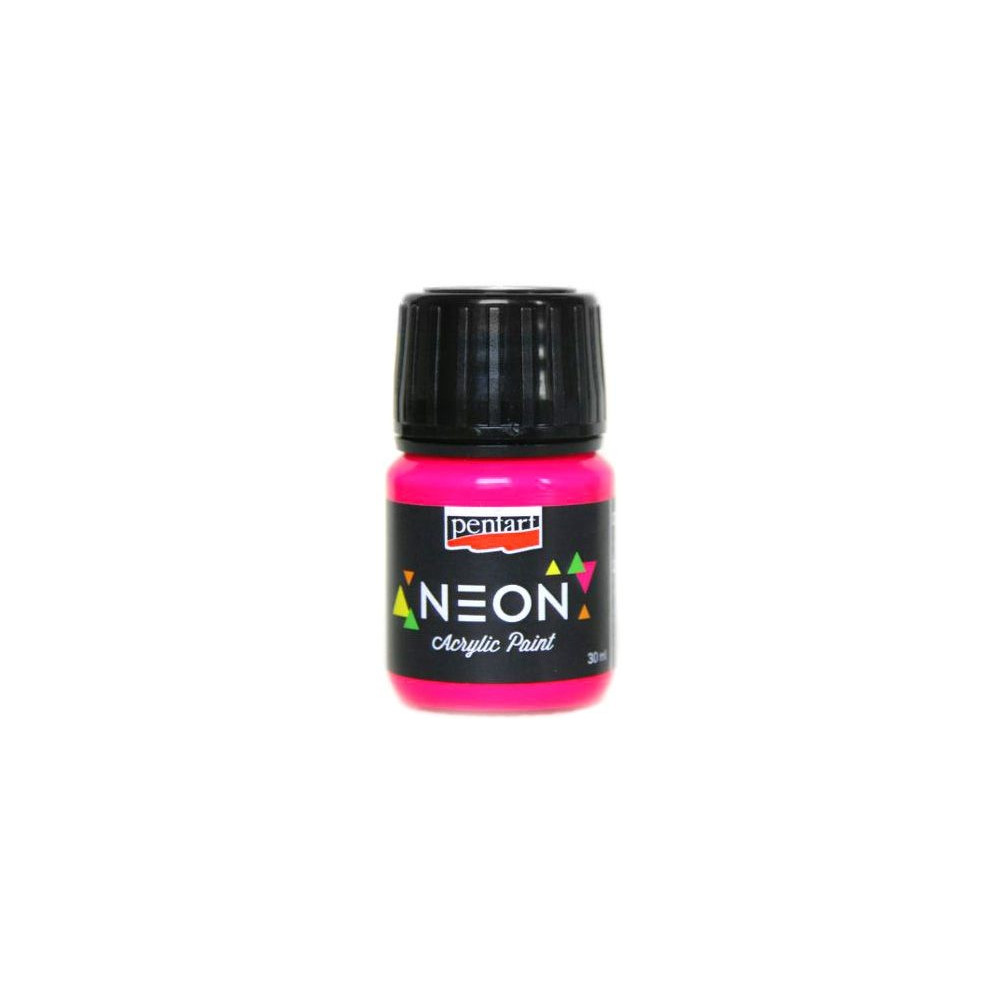 Farba akrylowa, neonowa - Pentart - różowa, 30 ml