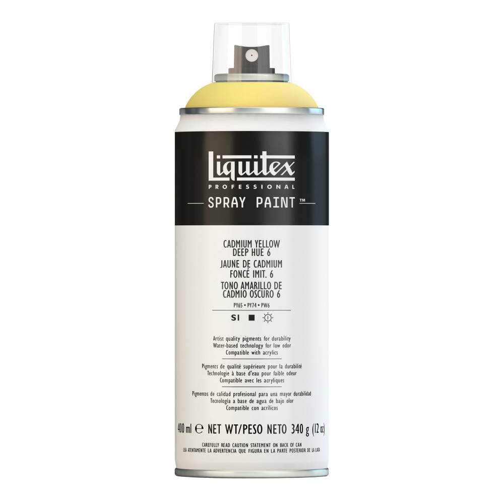 Acrylic spray paint - Liquitex - Cadmium Yellow Deep Hue 6, 400 ml