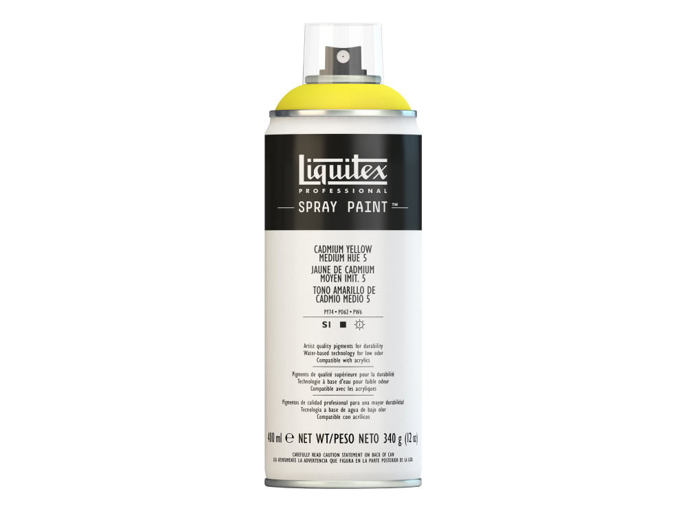 Acrylic spray paint - Liquitex - Cadmium Yellow Medium Hue 5, 400 ml