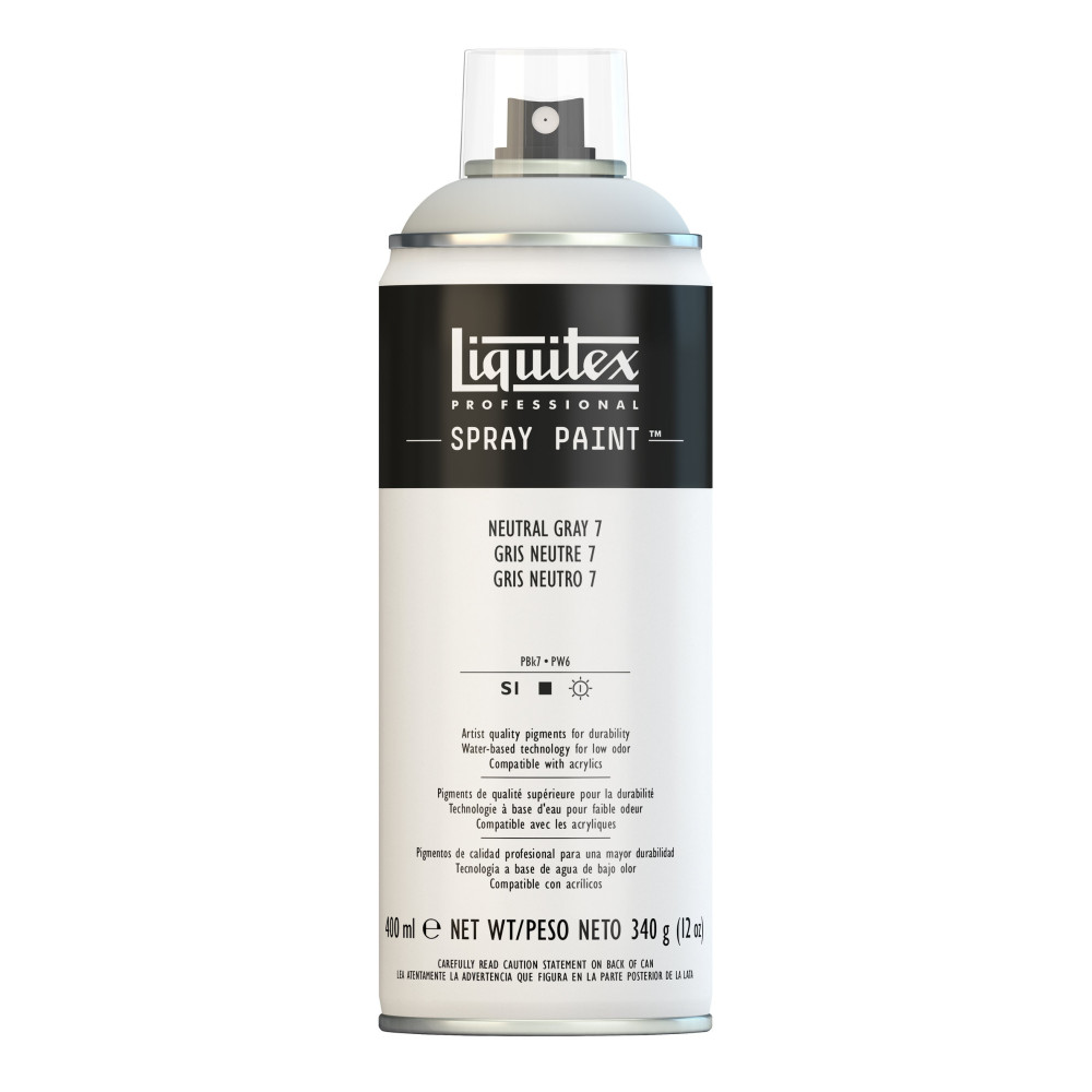 Farba akrylowa w spray'u - Liquitex - Neutral Gray 7, 400 ml