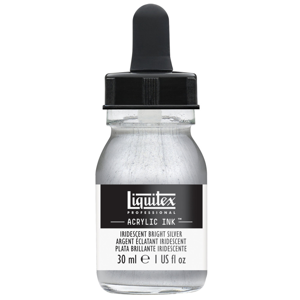 Professional Acrylic ink - Liquitex - Iridescent Bright Silver, 30 ml