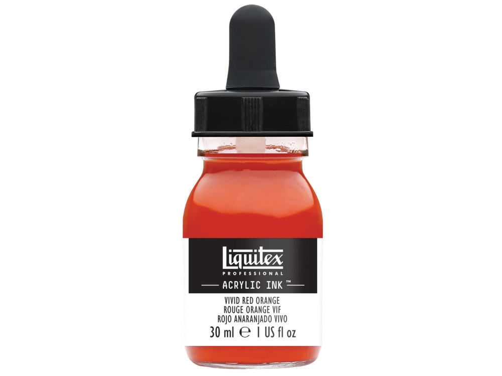 Professional Acrylic ink - Liquitex - Vivid Red Orange, 30 ml