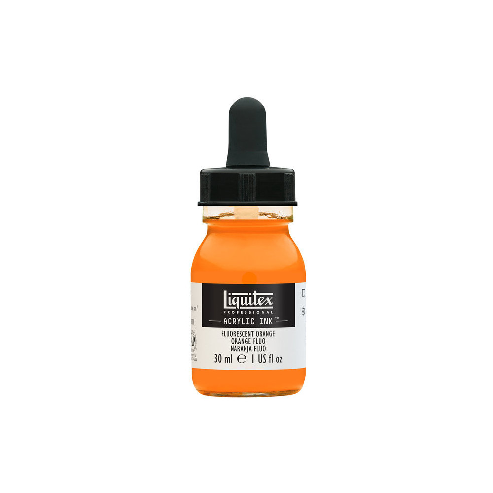 Professional Acrylic ink - Liquitex - Fluorescent Orange, 30 ml