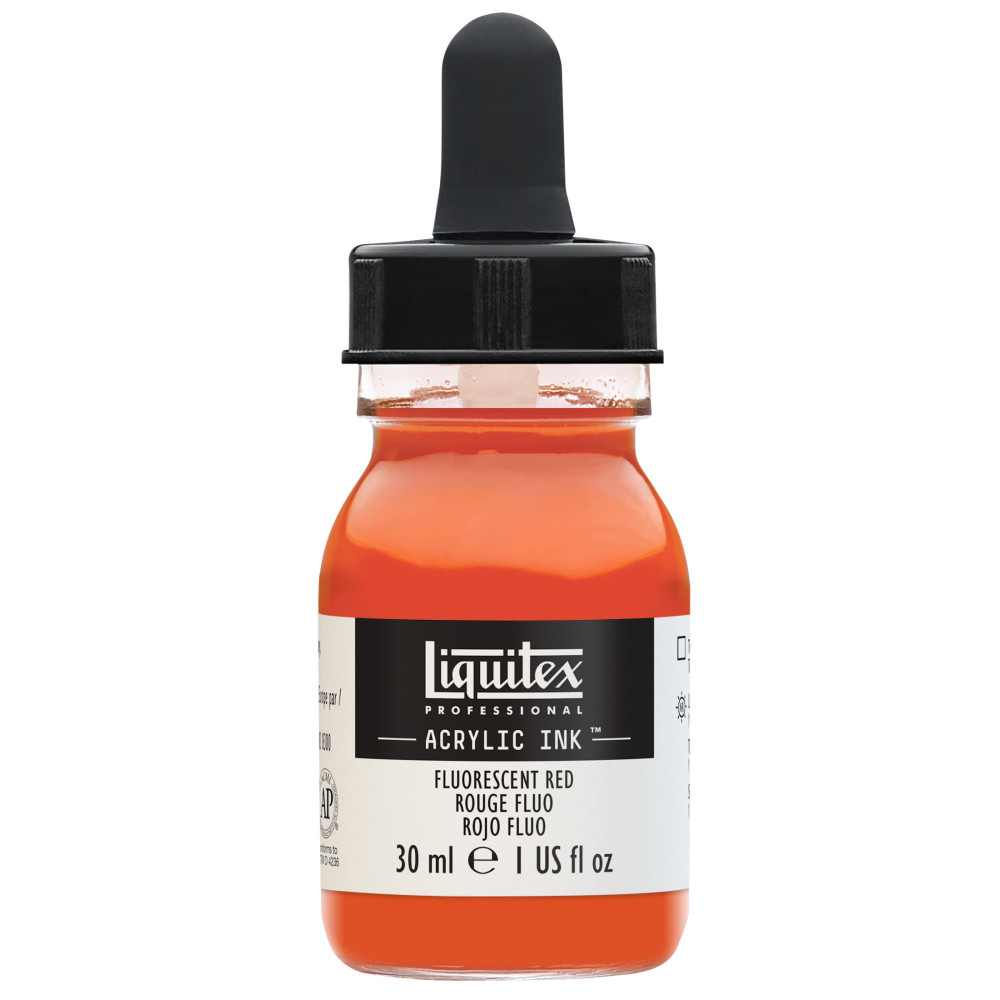 Tusz akrylowy - Liquitex - Fluorescent Red, 30 ml