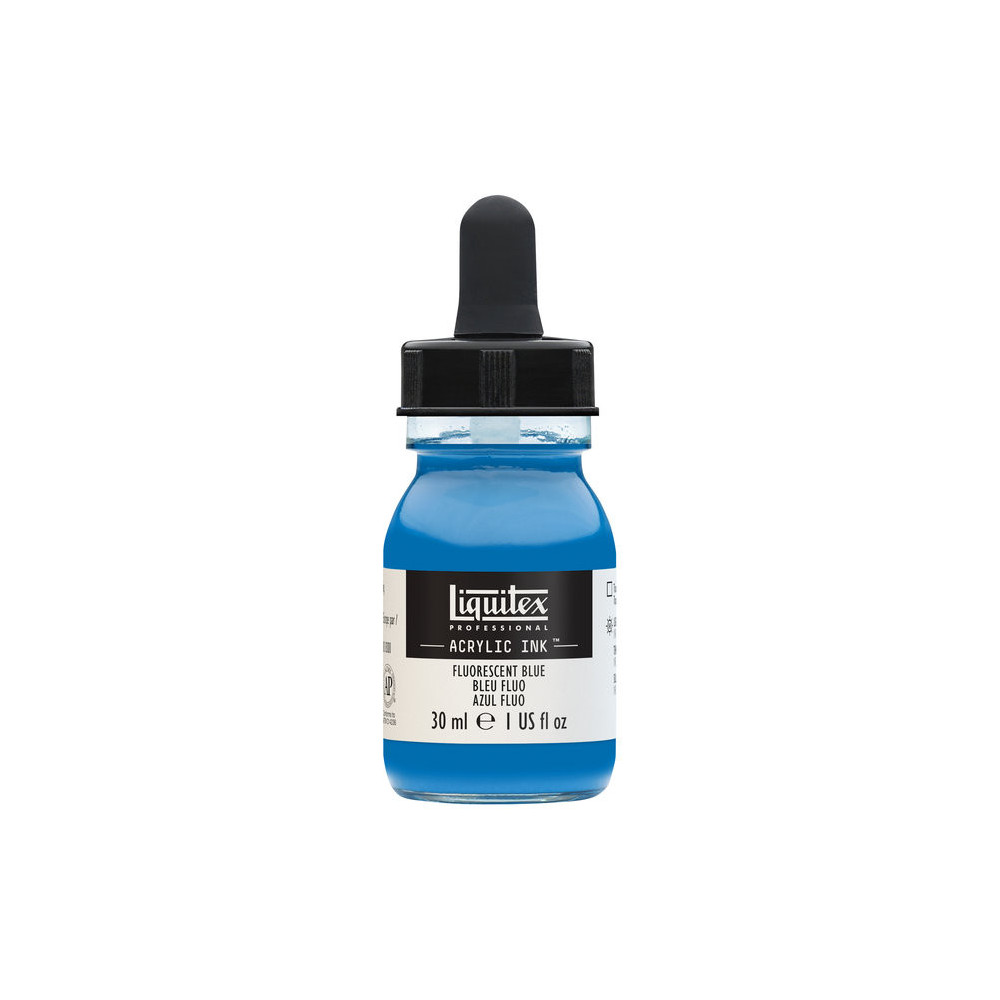 Professional Acrylic ink - Liquitex - Fluorescent Blue, 30 ml